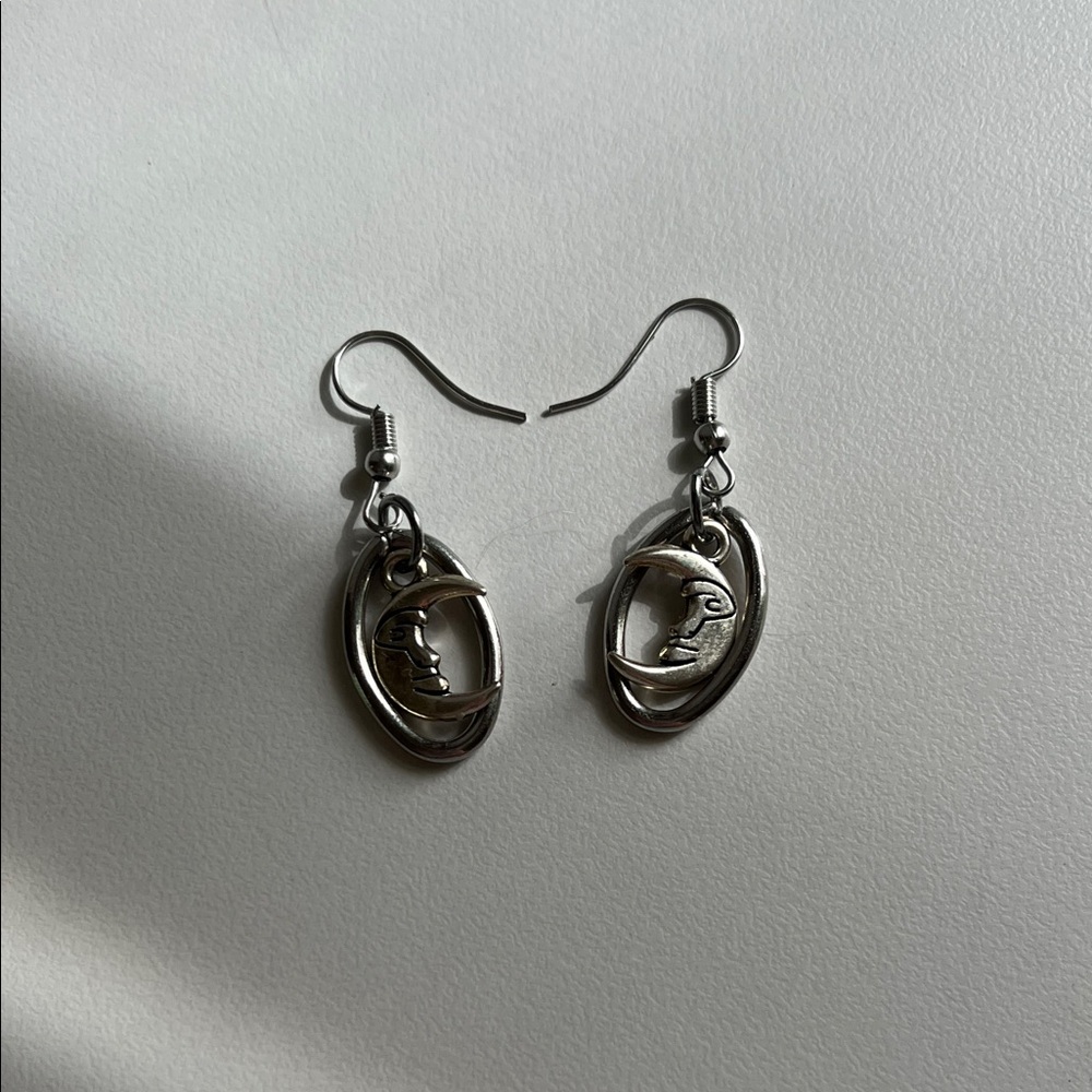 3 for $15 Silver Moonface Dangle Earrings